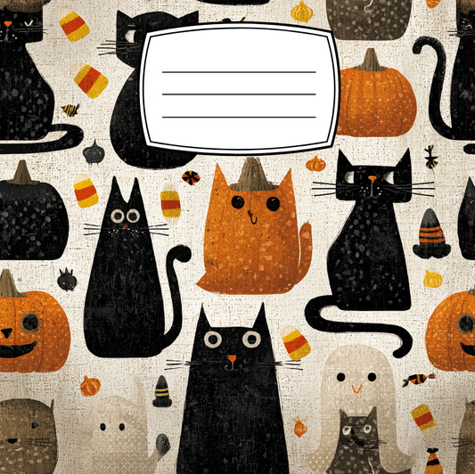 Vintage Halloween Cats Composition Notebook