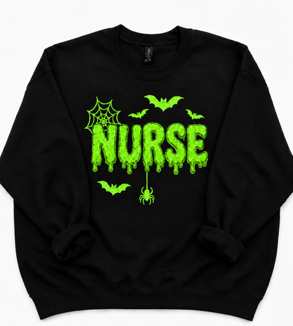 Spooky Nurse Glitter Crewneck 🎃🩺