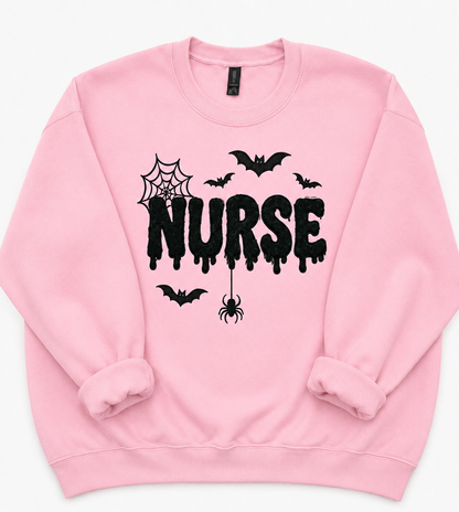 Spooky Nurse Glitter Crewneck 🎃🩺