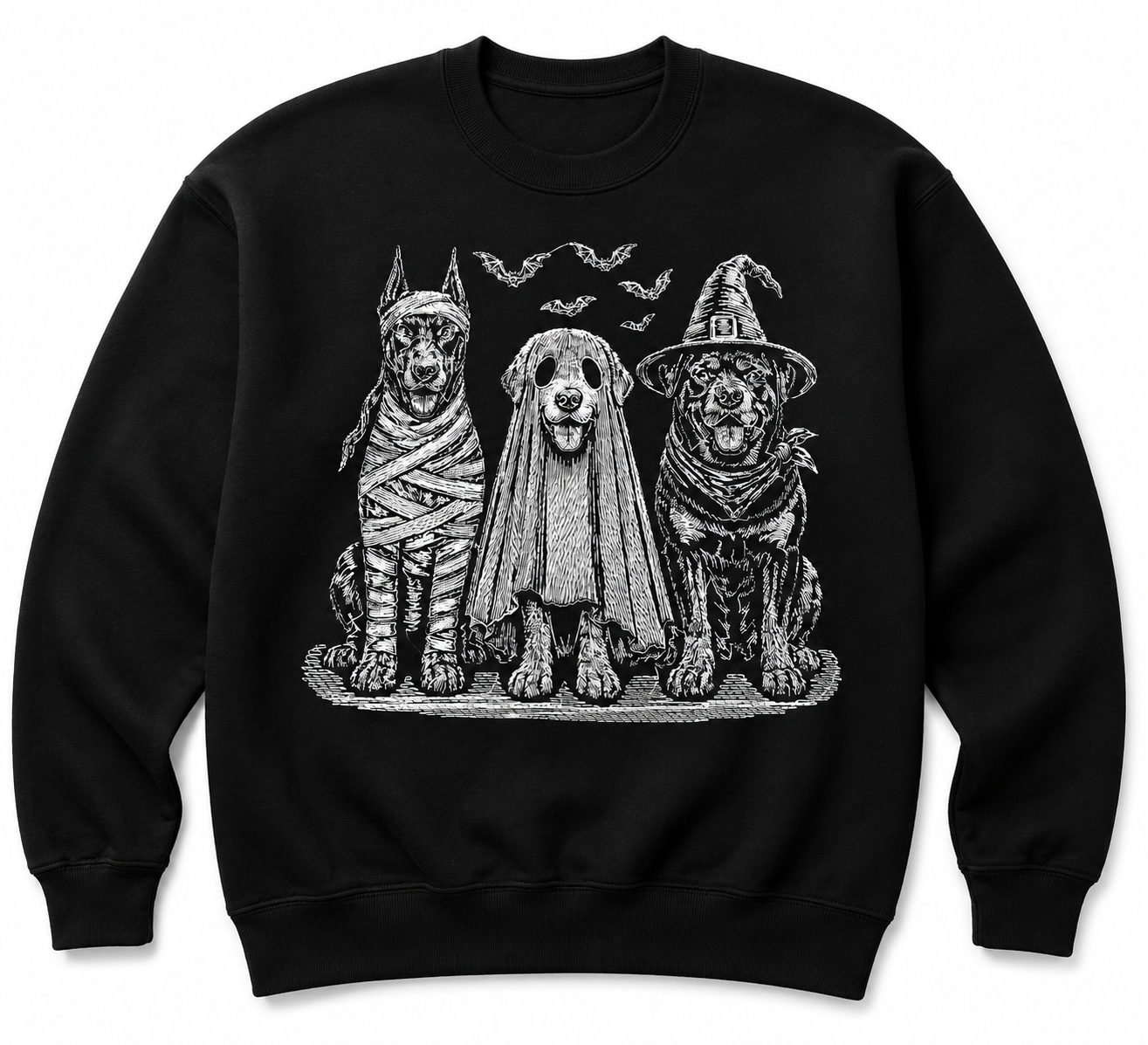 🐾 Spooky Pups Embroidered T-Shirt or Crewneck 🎃