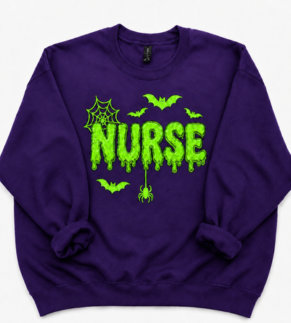 Spooky Nurse Glitter Crewneck 🎃🩺