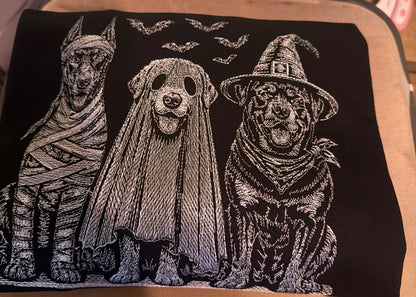 🐾 Spooky Pups Embroidered T-Shirt or Crewneck 🎃